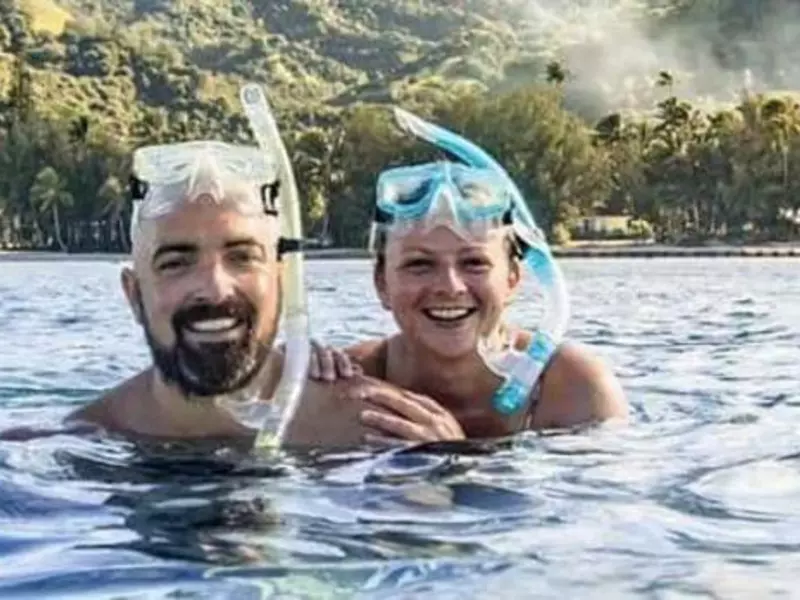 Stephen Palmer and his wife Sabina are on the island of Rarotonga. Photo / Instagram