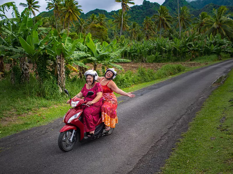 Kia Orana Aunties with Helmets