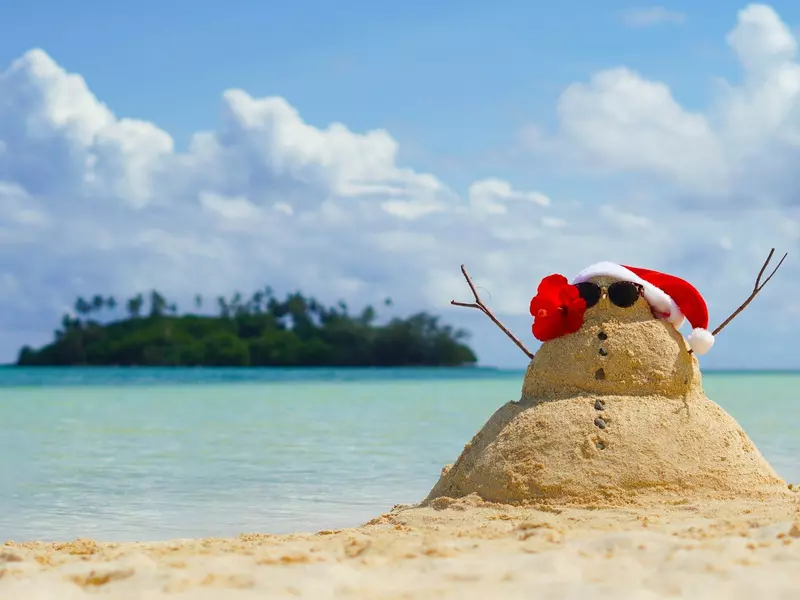 santa on the beach 