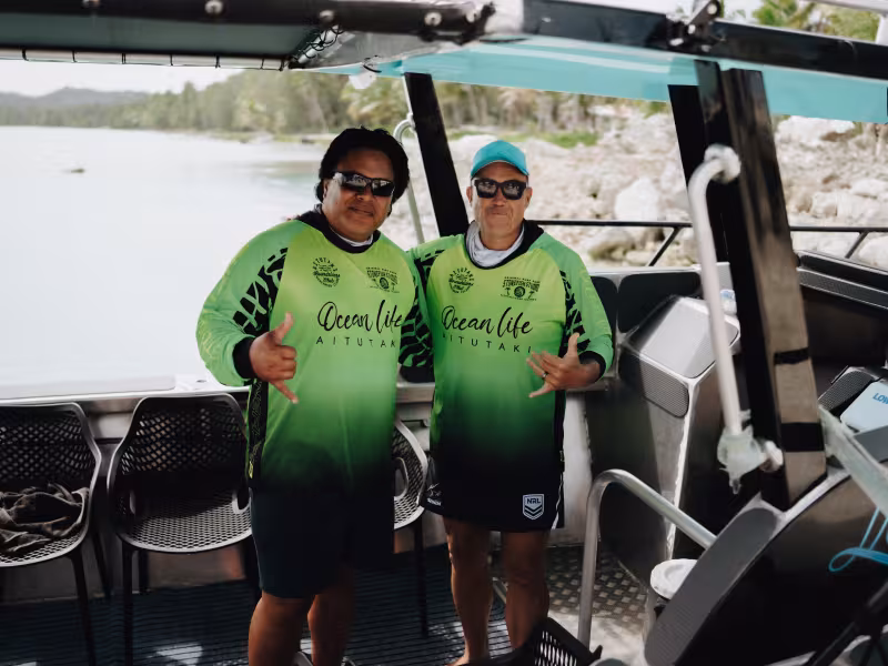 Two me on a boat