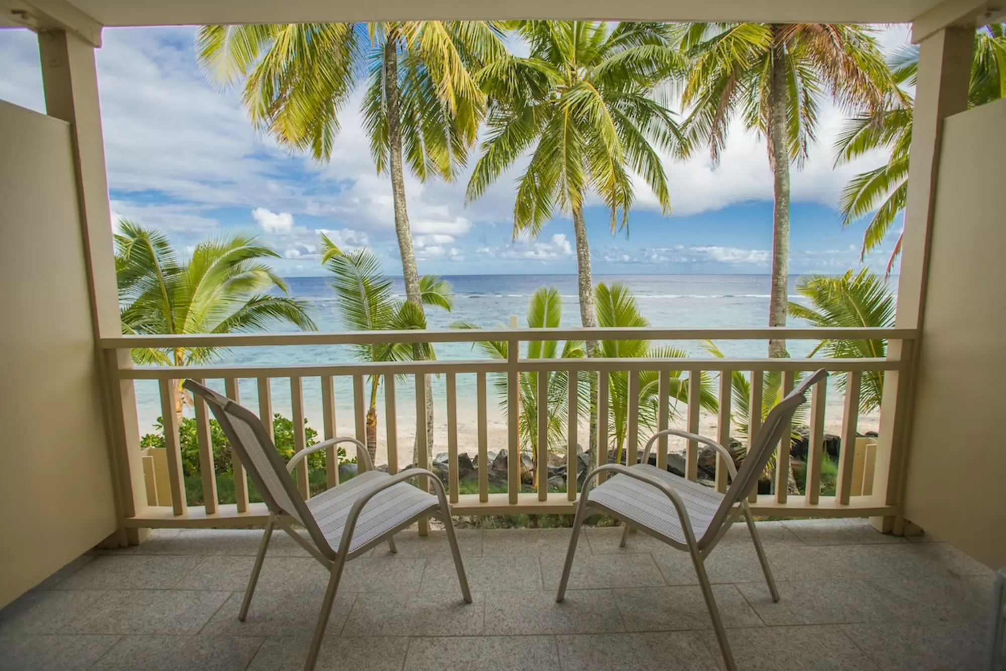 View from a beach front room at Edgewater Resort and Spa