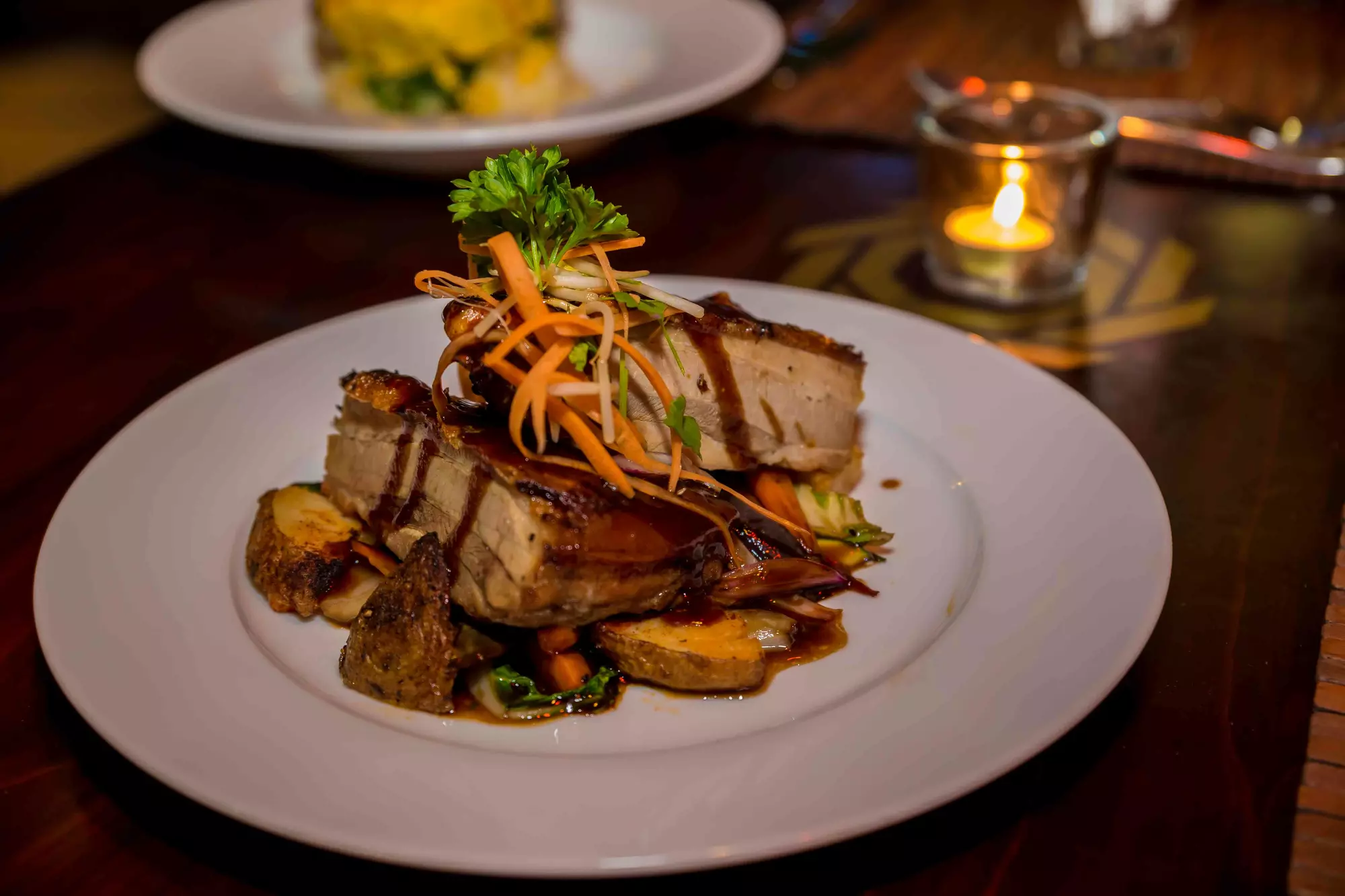 Delicious food at Oceans Restaurant & Bar at Crown Beach Resort