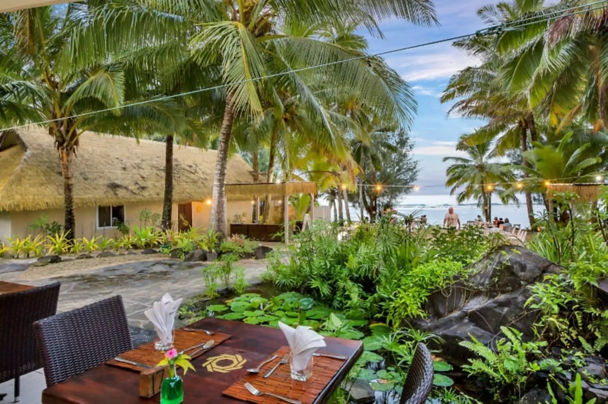 Beachfront Dining at Oceans Restaurant & Bar at Crown Beach Resort