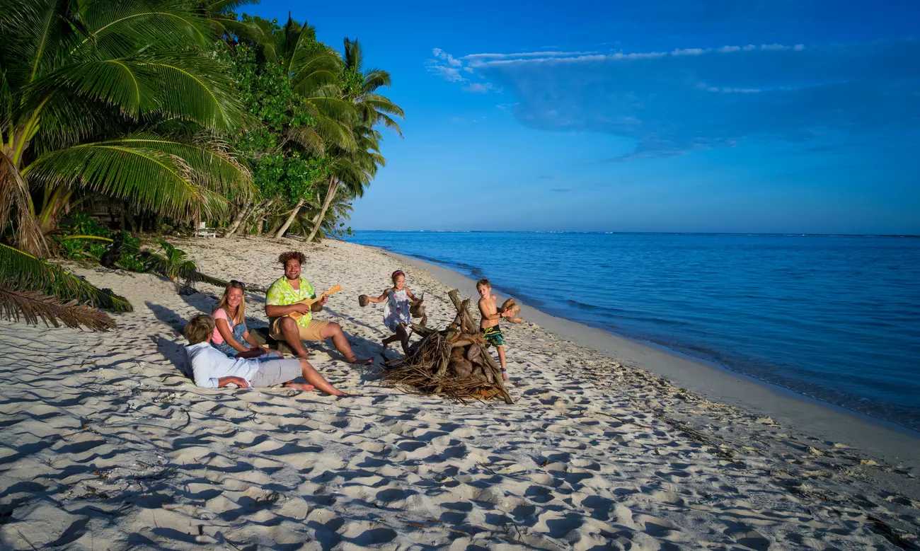 Family on the beach