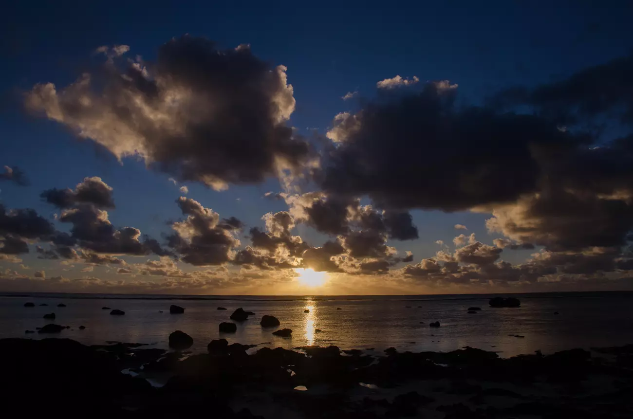 A stunning sunset at the Avarua Wharf on Mangaia