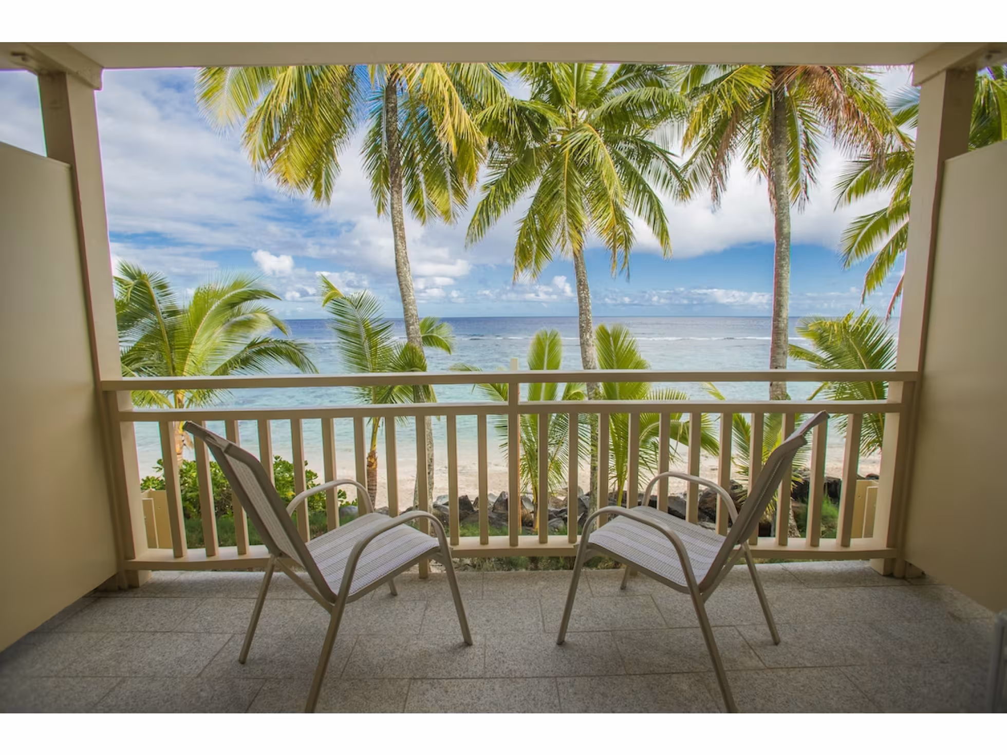 View from a beach front room at Edgewater Resort and Spa