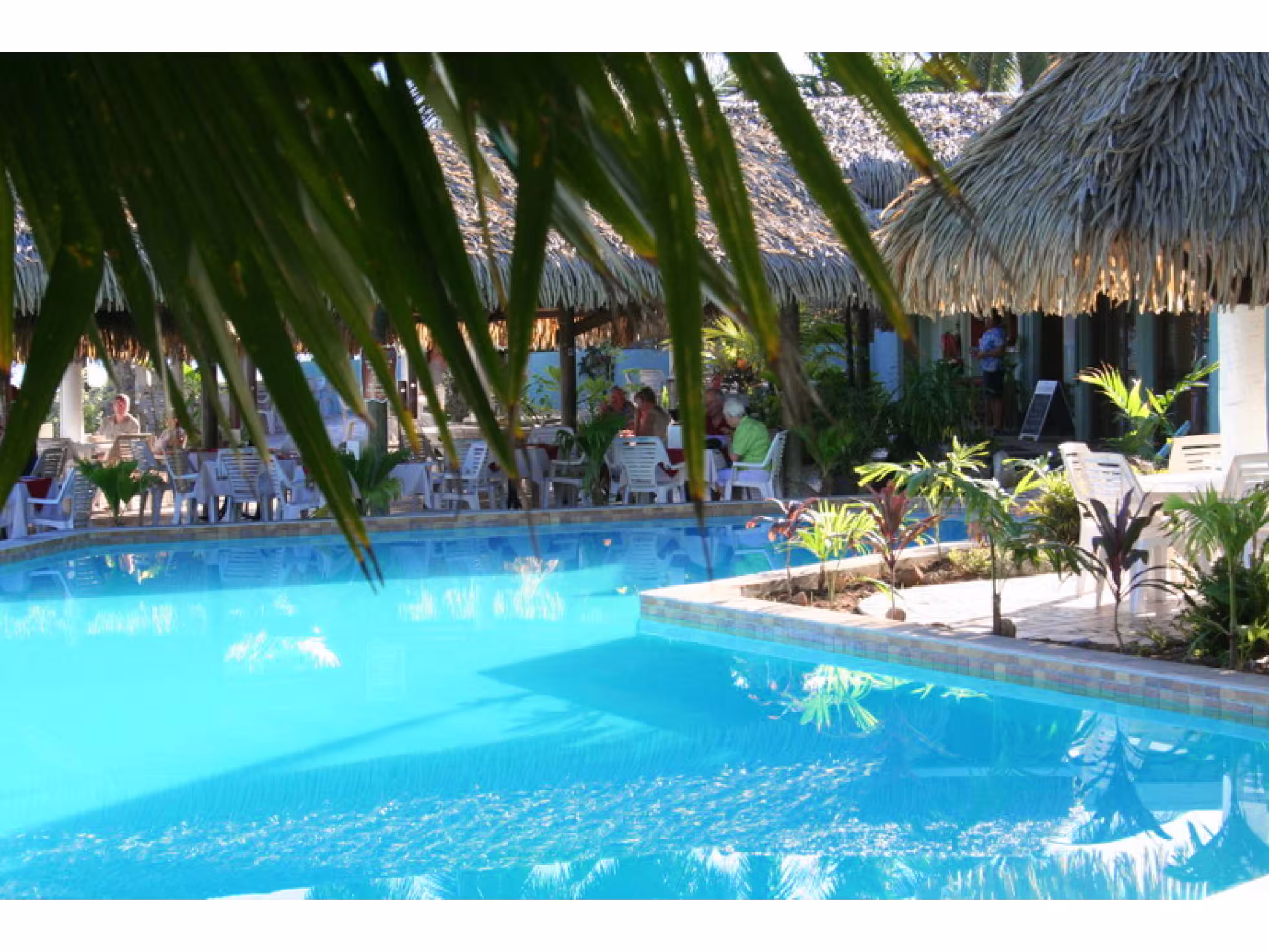 Pool view at The Brasserie Restaurant at Edgewater Resort & Spa