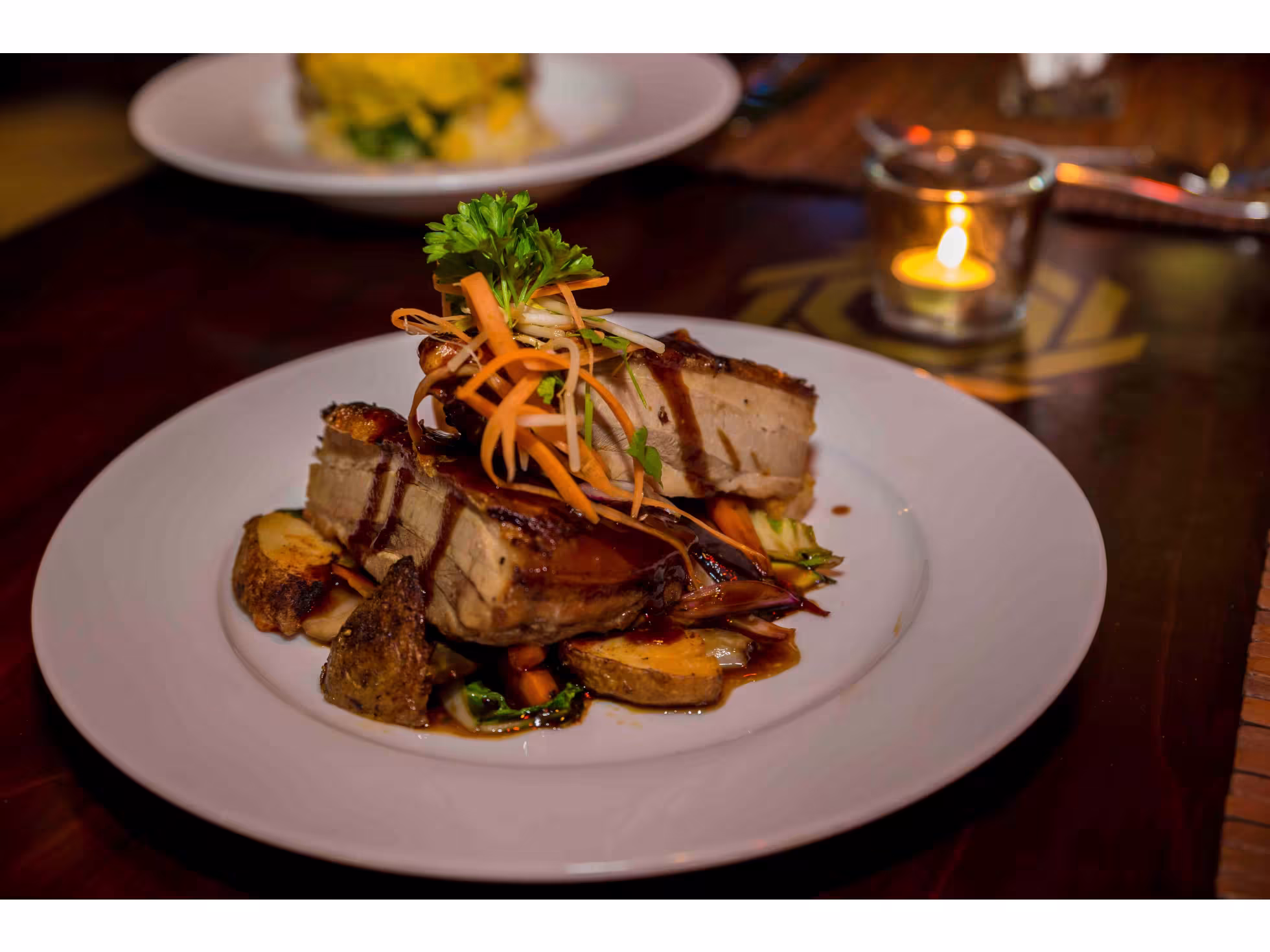 Delicious food at Oceans Restaurant & Bar at Crown Beach Resort