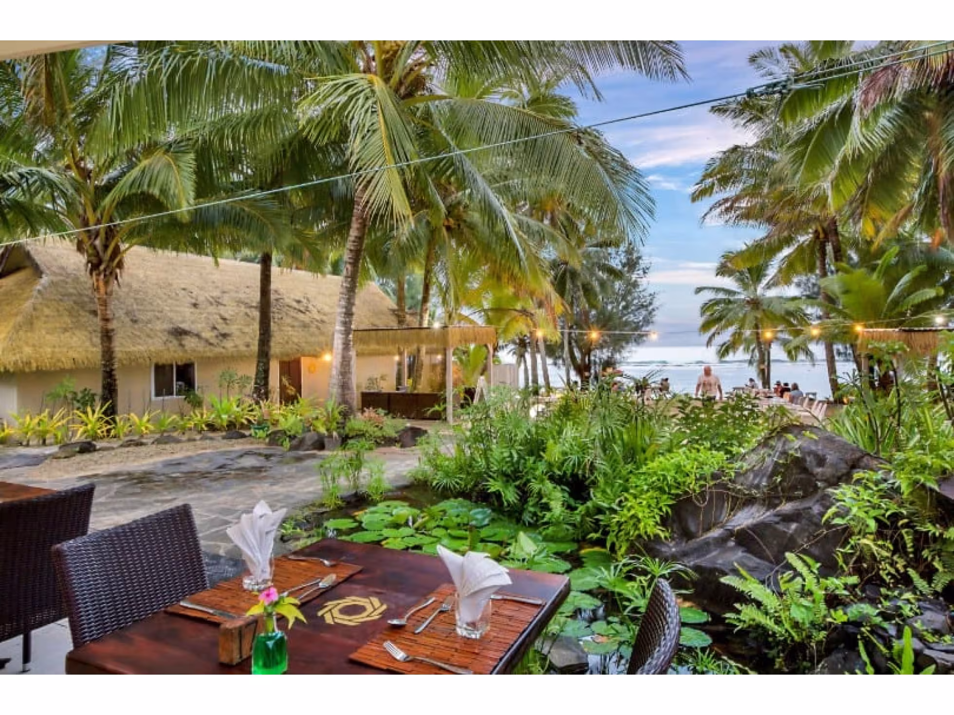 Beachfront Dining at Oceans Restaurant & Bar at Crown Beach Resort